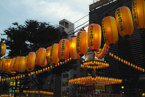 Japanese lantern of a festival