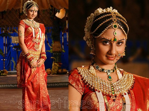 Bhanu-Shree-red-wedding-sari