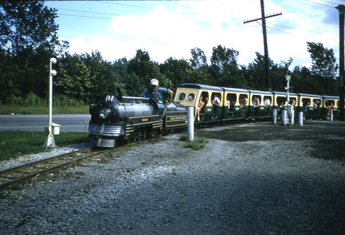 The Kiddieland Amusement Park train. Melrose Park Illinois. 1957. by Eddie from Chicago