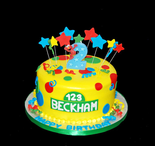 2nd birthday cake for an Elmo themed celebration