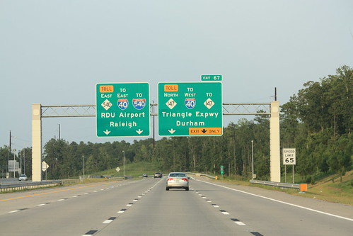 Overheads approaching Exit 67