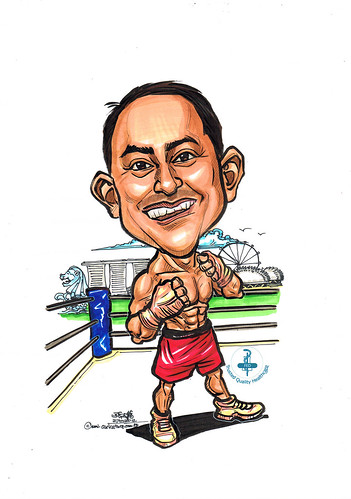 professional boxer caricature