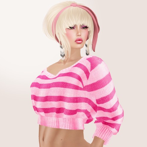 A&A Fashion Mesh  Sweater Pink
