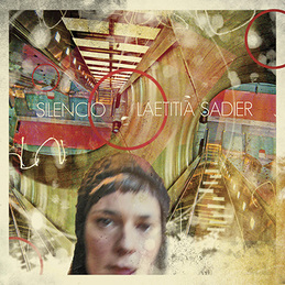 The cover of Silencio, featuring a collage of images and light and a blurry photo of Sadier