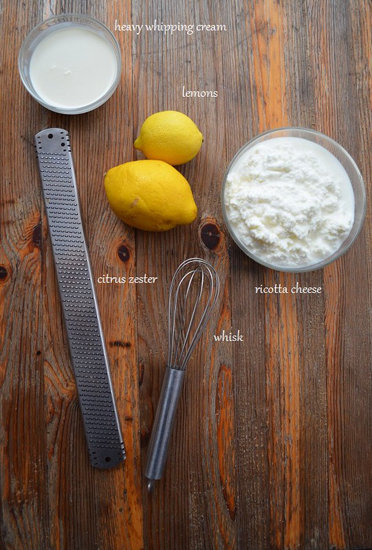 ingredients for lemon ricotta dip
