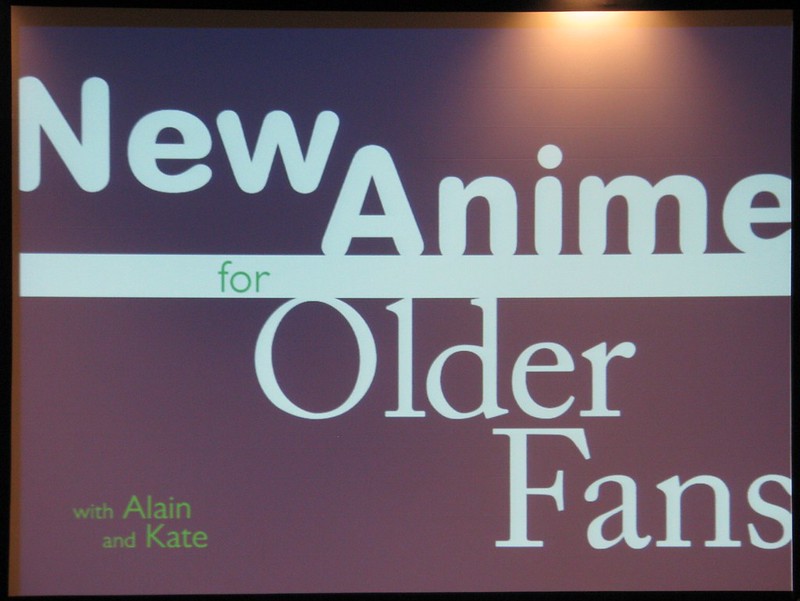The title slide from the Reverse Thieves' "New Anime for Older Fans"