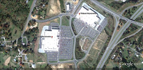 Walmart Supercenter, Buncombe County, NC (via Google Earth)