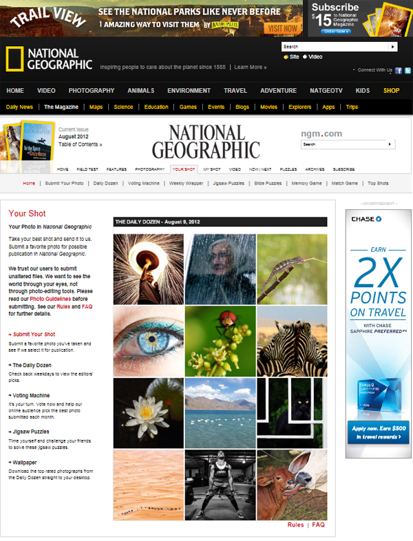 National Geographic Daily Dozen Winner - Week 2 Aug 2012