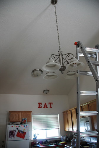 replacing a light fixture chandelier