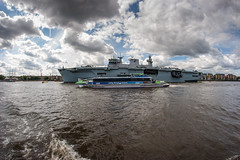 HMS Ocean and river boat