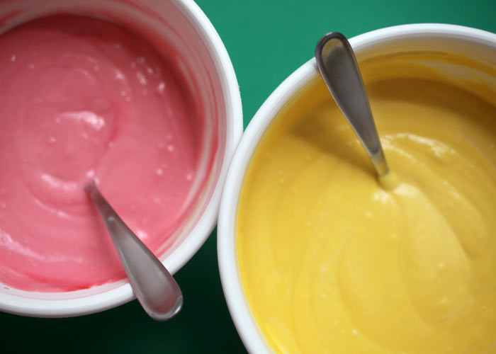 Pink and Yellow Cake Batter