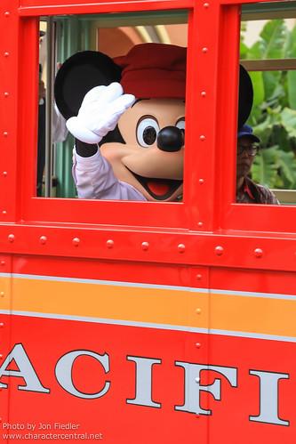 Disneyland July 2012 - Mickey rides the Red Car Trolley
