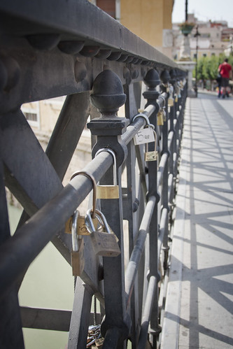 Murcia bridge locks, Spain