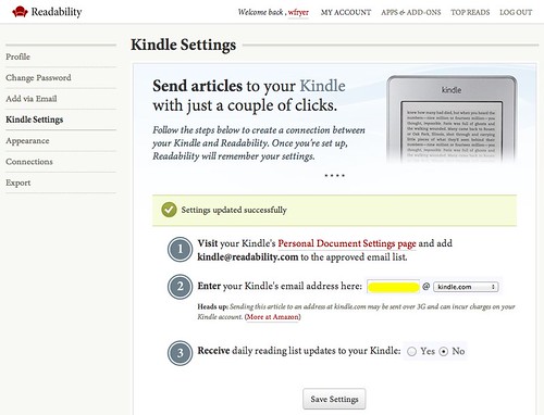Kindle Settings for Readability