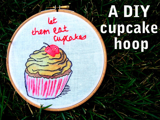 DIY cupcake hoop featuring DecoArt Ink Effects