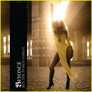 Beyonce strutting in fabulous yellow bathing suit for the cover of her single, "Girls"