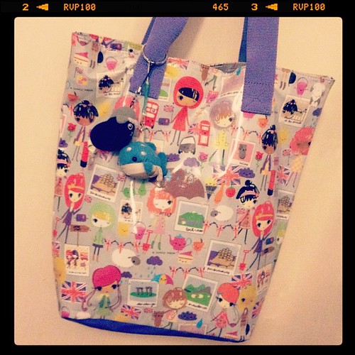 Paperchase bag I got in the sale. Also bag mascots from Japan.