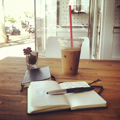Coffee, a @moleskine, a pen, and ideas. #writing #thought