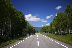 Route 273 heading up Mikuni Pass (Hokkaido, Japan)