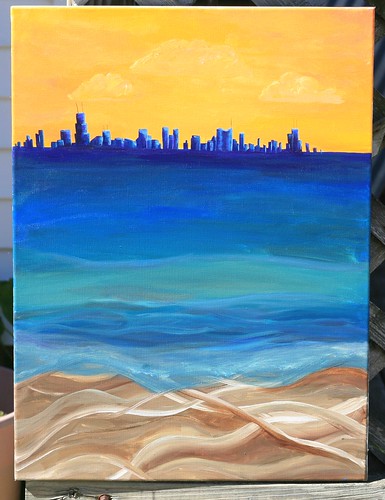 Chicago Skyline from Indiana Dunes Abstract by MichellePendergrass