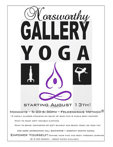 Texas St yoga with Dorothy Kristin Hanna at Norsworthy Gallery on Mons, 5:20 - 6:30 pm by trudeau