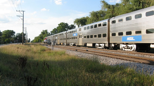 Northbound Metra evening commuter train.  Morton Grove Illinois.  Tuesday, August 6th, 2012. by Eddie from Chicago
