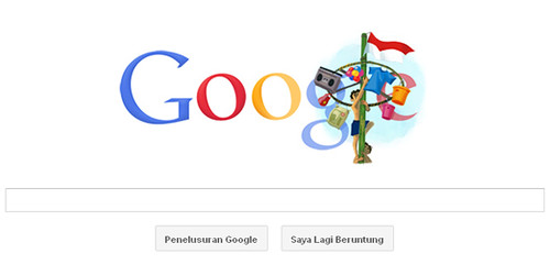 Desain dekoratif di halaman utama Google pada 17 Agustus 2011