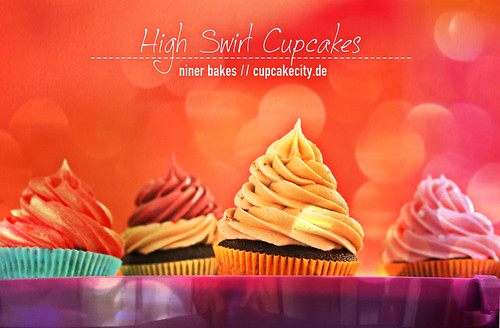Colorful High Swirl Cupcakes