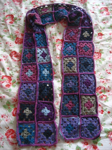 Purple squares student scarf