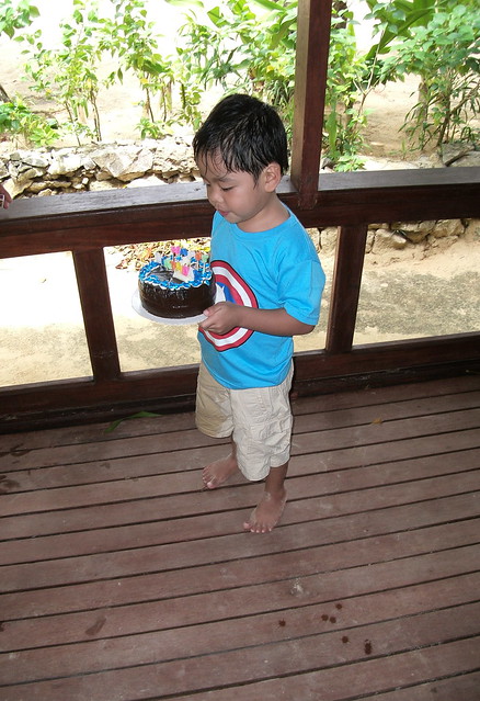 The Birthday Boy with his birthday cake :)