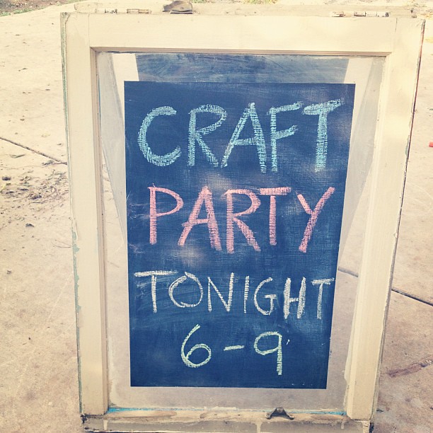 Day 68: Built a sandwich board out of old windows for tomorrow's #craftparty, you like? @etsy @steet @penningtonpoint