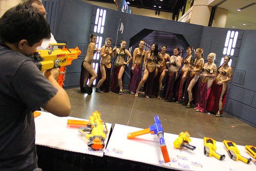 Slave Leias in NERF shooting - Star Wars Celebration VI