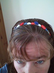 IC13: Red White and Blue button Headband
