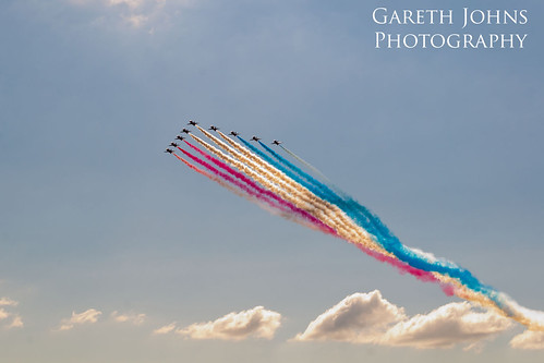 Red Arrows over Cardiff