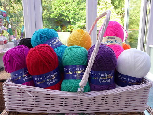 What's nicer than a basket of Double Knitting Yarn made in England?