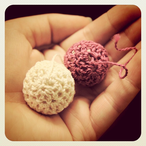 I made some crocheted beads :)