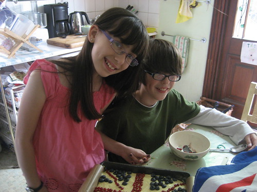 Olivia and Cam with their Union Jack cake