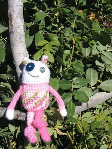 Crochet pink monster