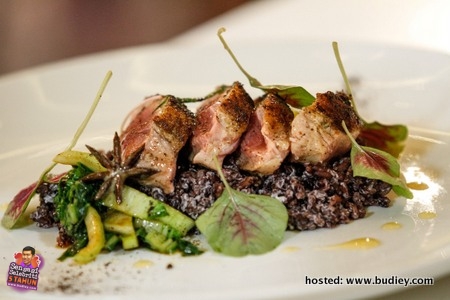 Seared Duck with Bak Choy and Coconut Black Rice