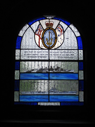 A Stained Glass Window in the St Peter the Mariner Chapel; the Mission to Seamen - Flinders Street, Melbourne