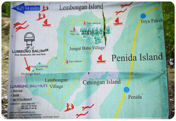 Nusa Lembongan, Ceningan and Penida Islands MAP