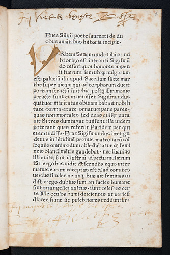 Ownership inscriptions in Pius II, Pont. Max.: De duobus amantibus Euryalo et Lucretia