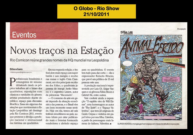 "Novos traços na estação" - O Globo- 21/10/2011