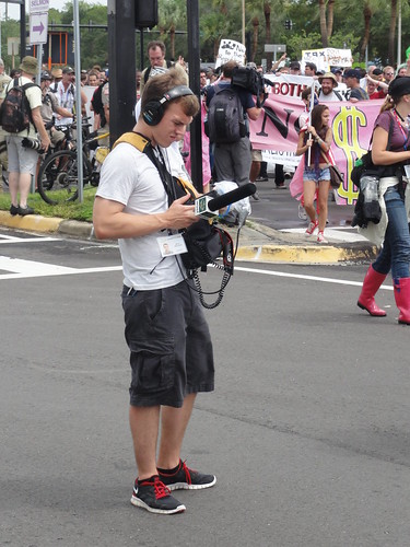Eric Mennel, from WUSF, covering Coalition March on the RNC