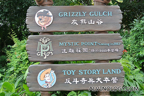The three newest attractions in Hong Kong Disneyland (Mystic Land won't be open till 2013)