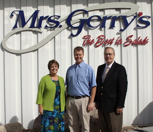 USDA Support helps Mrs. Gerry’s, an Albert Lea, Minn. Business grow and create jobs. ( From left its Colleen Landkamer, USDA Rural Development Minn. State Director; Chad Vogt, Mrs. Gerry’s, Inc.; and Under Secretary Dallas Tonsager.