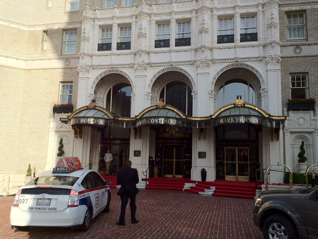The entrance to the Mark Hopkins Intercontinental