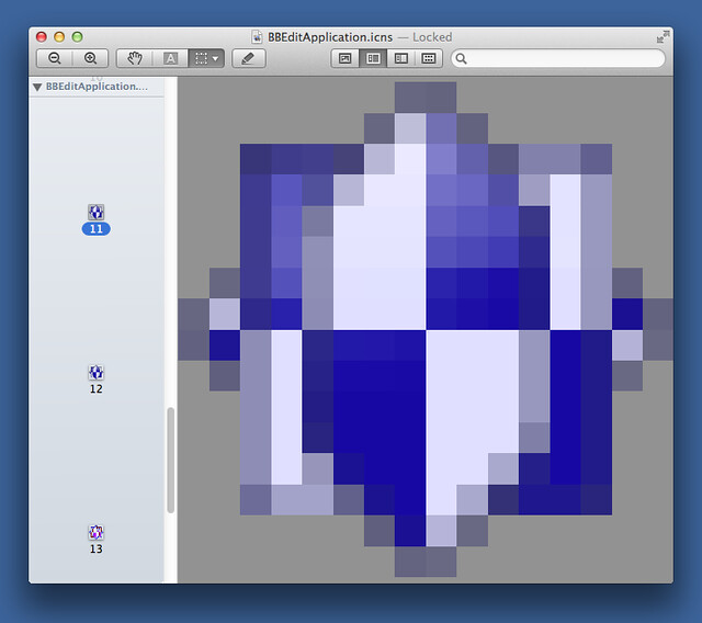 Small BBEdit icon in Preview