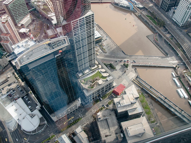 Looking down from the Eureka Skydeck, Melbourne
