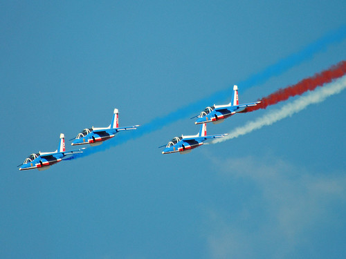Formation of the Patrouille de France by Jersey Airport Photography